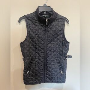 Quilted/sweater vest zip front